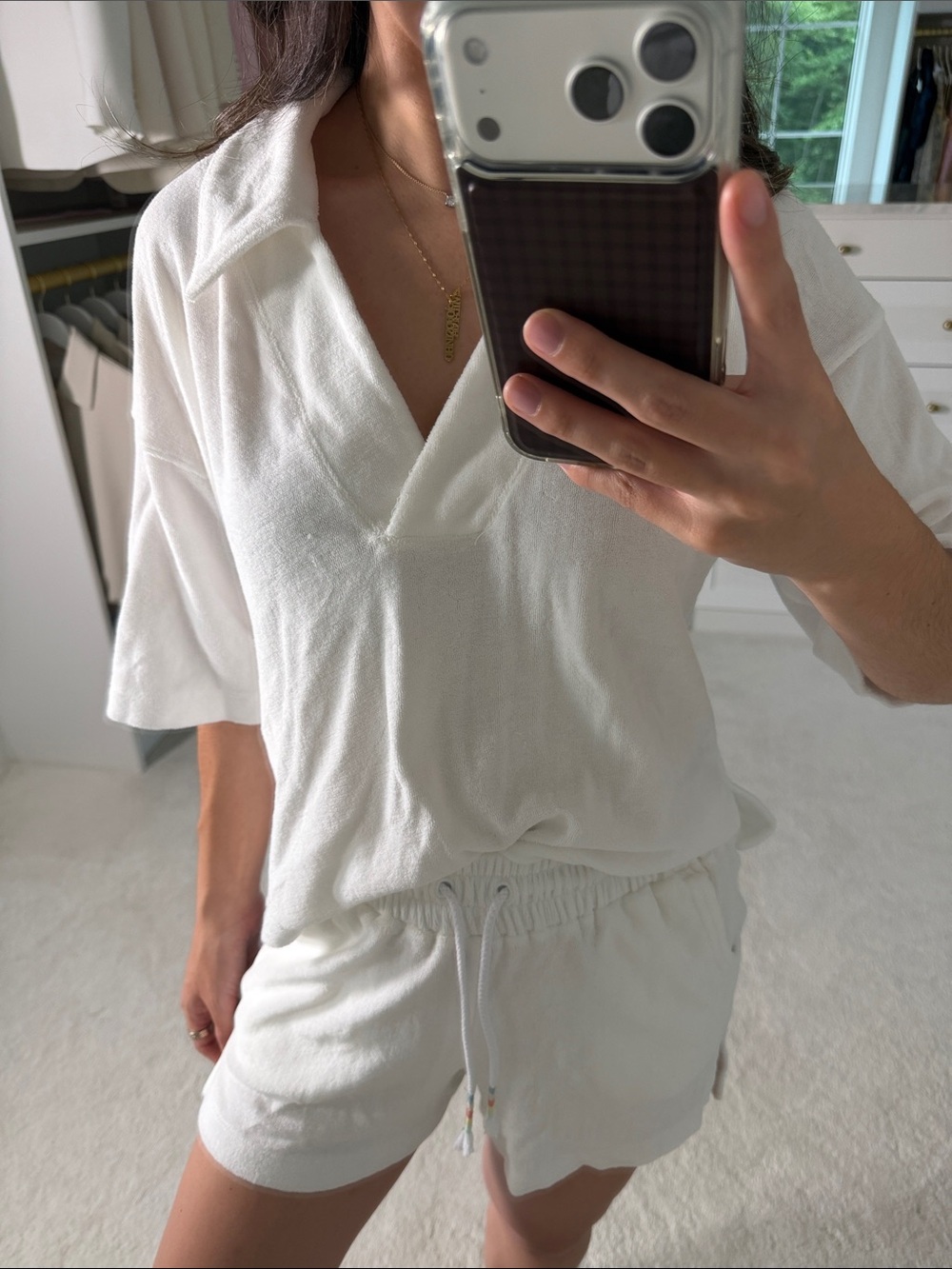 Travis Mathew White Terry Collar Short Set - Picture 3 of 5